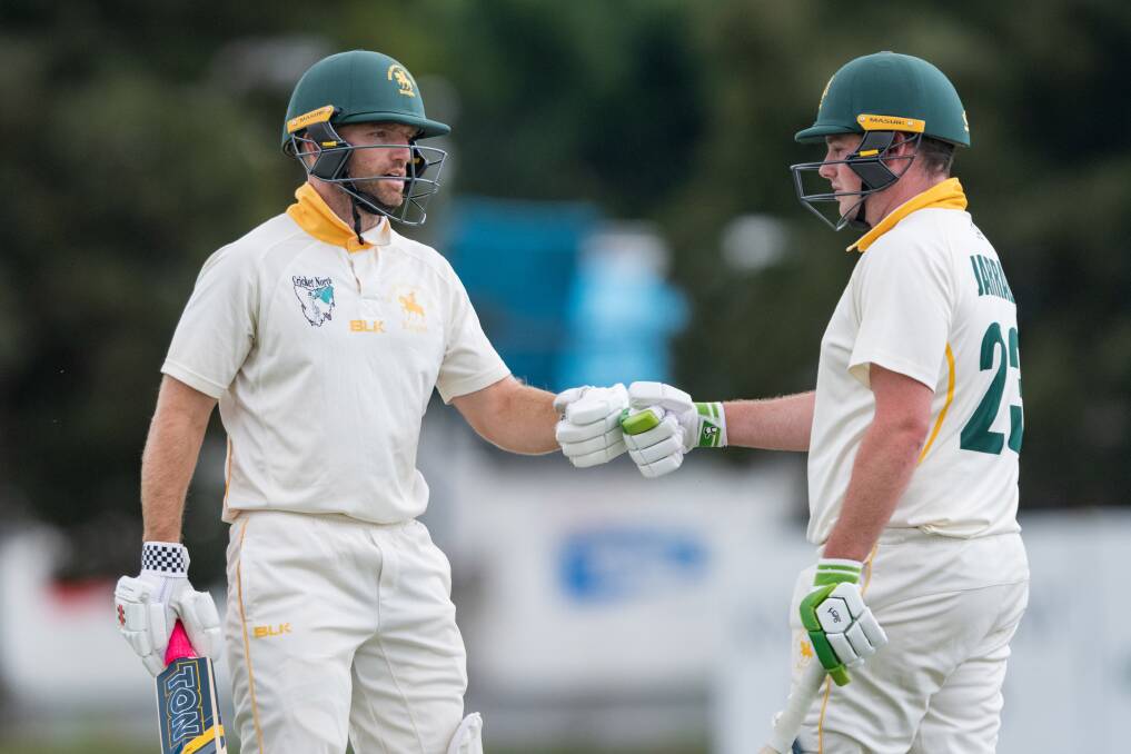 PARTNERS: Sean Harris and Brodie Jarrad excelled against Mowbray in their 178-run partnership on the opening day's play. Pictures: Phillip Biggs