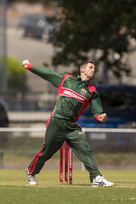 Cameron Lynch claimed seven wickets across Mowbray's two innings on Sunday. Picture: Phillip Biggs