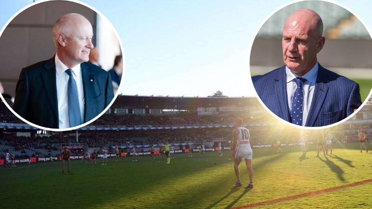 TIMELINE: Premier peter Gutwein and AFL chairman Richard Goyder have had a war of words of the potential introduction of Tasmanian side to the AFL.
