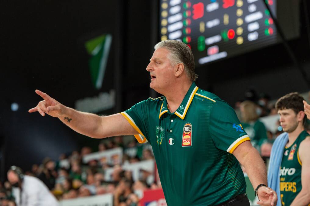THE MENTOR: Scott Roth has drawn praise for his efforts in guiding the Tasmania JackJumpers through their debut NBL campaign. Picture: Phillip Biggs