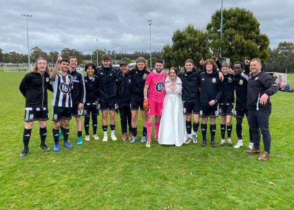 Alex Stephens played on his wedding day for Launceston City in the Northern Championship against Northern Rangers.