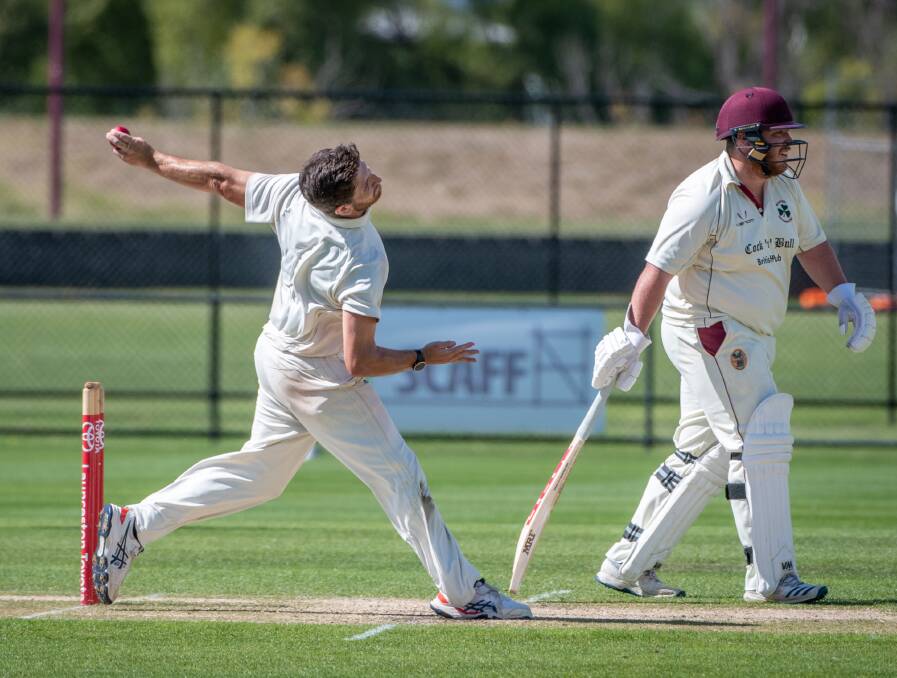 DESTROYER: James Storay notched five wickets against Westbury to help his side to a stirring win on the weekend. Picture: Paul Scambler