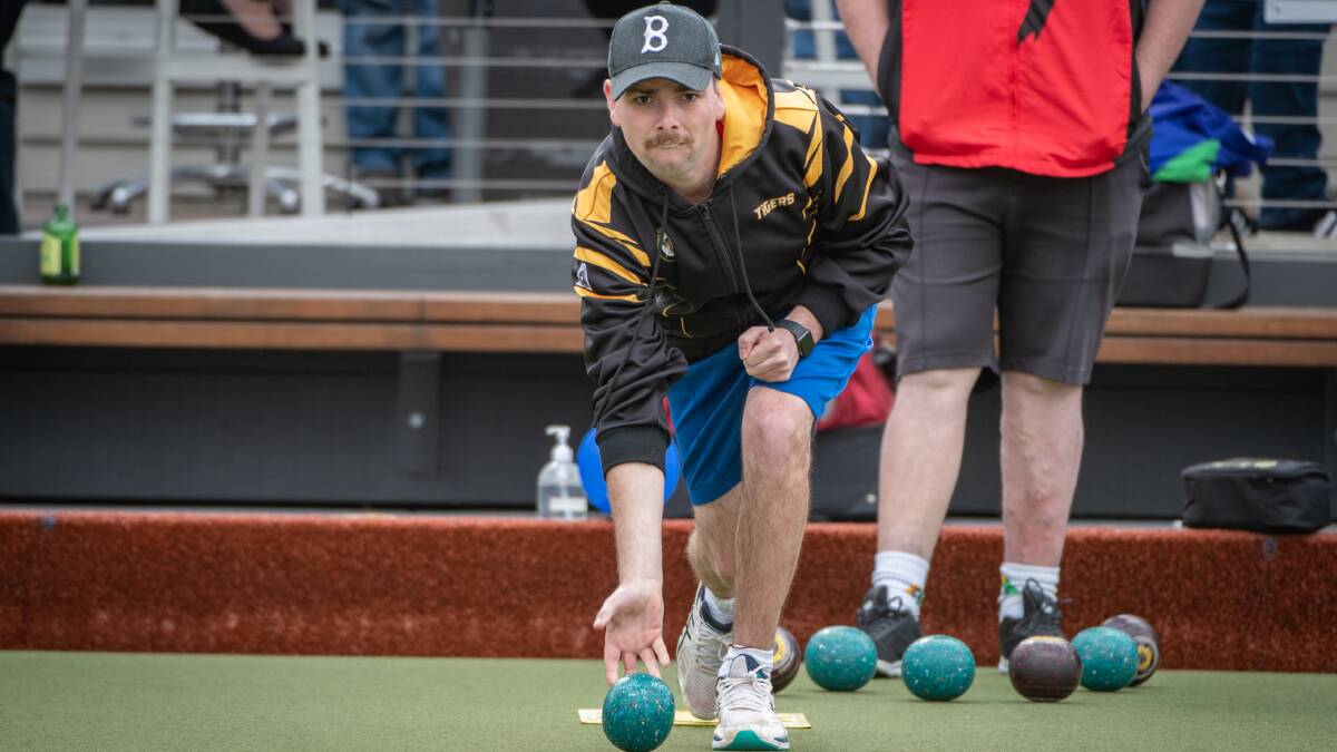 RISING STAR: Taelyn Male was in action at the Launceston International Bowls Classic after he was named as part of the new Tasmania Trident franchise this week. Picture: Paul Scambler