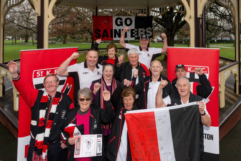 SAINTLY: The Launceston Saints Supporter group have notched up 30 years of passionately following one of Australia's oldest football teams. Picture: Phillip Biggs