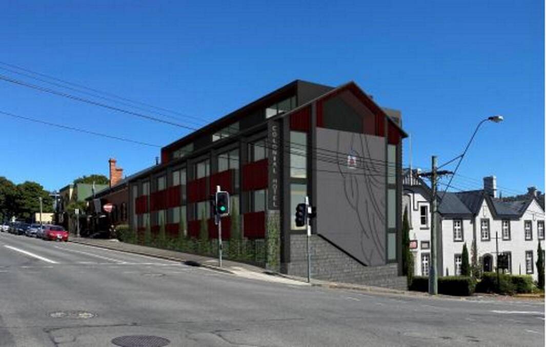 NEW DESIGN: A digital rendering of the proposed 38-unit accommodation for Hotel Colonial. Picture: Launceston Council