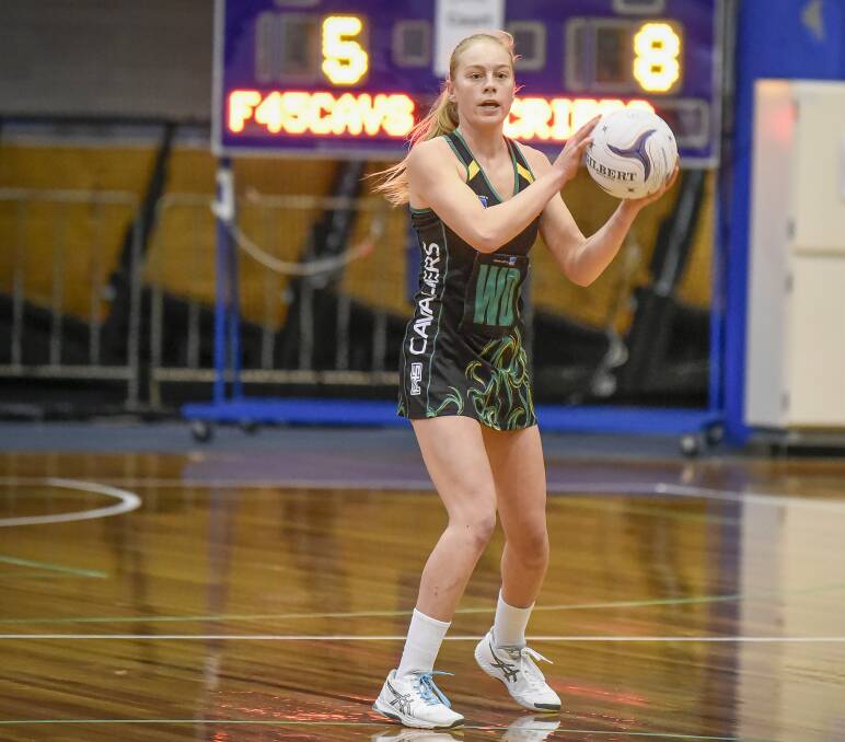 RISING STAR: Hannah Lenthall earned her third Australian pathways selection after her first season with the Cavaliers in the Tasmanian Netball League. Picture: Craig George