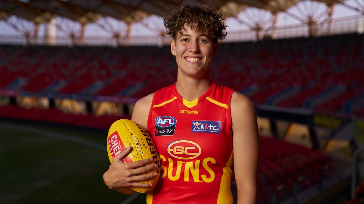 Gold Coast Sun's Tori Groves-Little became the first openly non-binary player in the AFLW. Picture: Gold Coast Suns