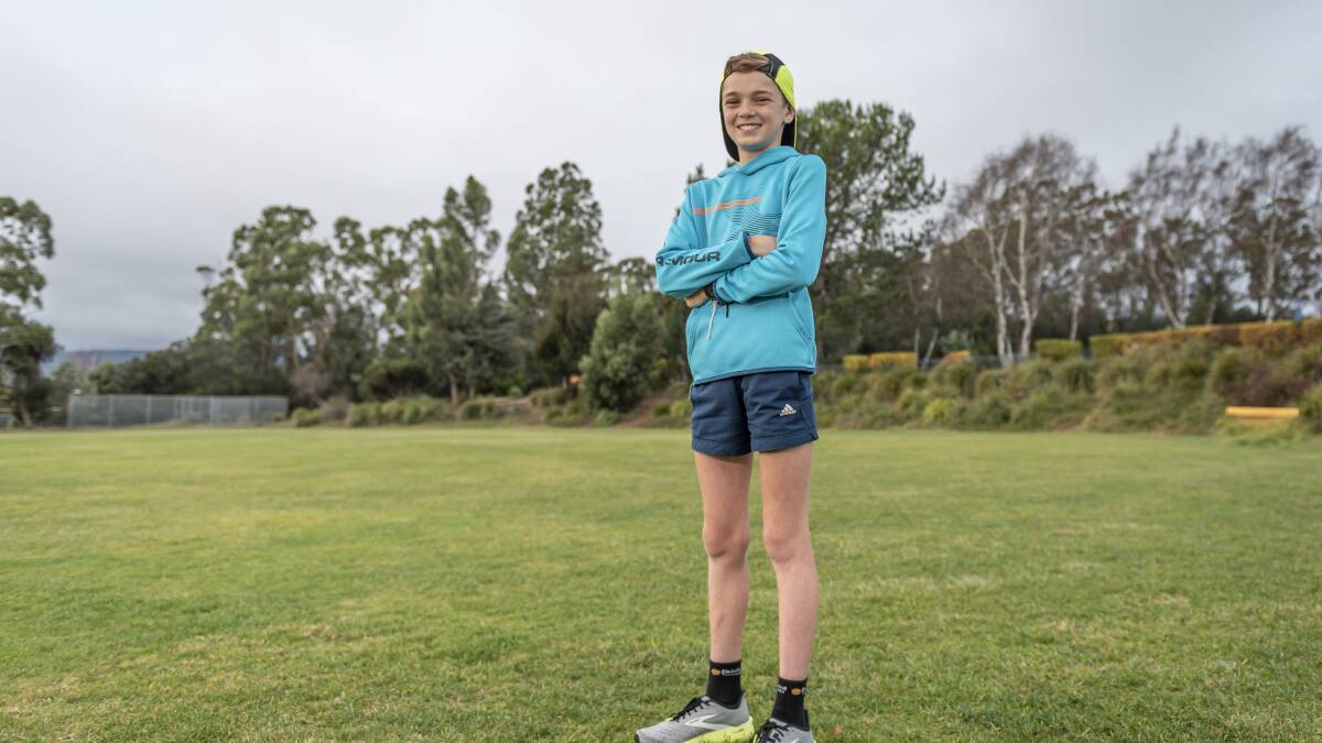 12-year-old Archie Payne is ready to run at this weekends Launceston Running Festival
