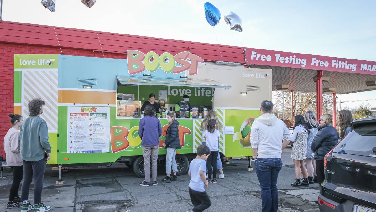 TASTY: The busy Boost Juice pop up in Invermay. Picture: Craig George 