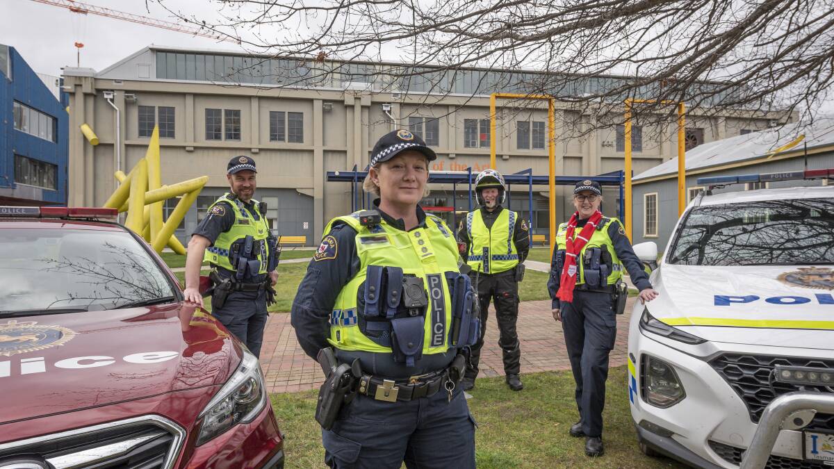 Sergeant Ben Kromkamp, acting Inspector Mel Death, Senior Constable Peter McCarron and Constable Bridgett Tyson are gearing up for a big weekend. Picture Craig George