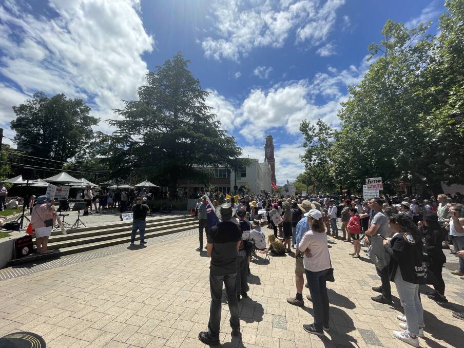 MILLIONS: Protestors gathered in Civic Square in the name of free speech. Picture: File 