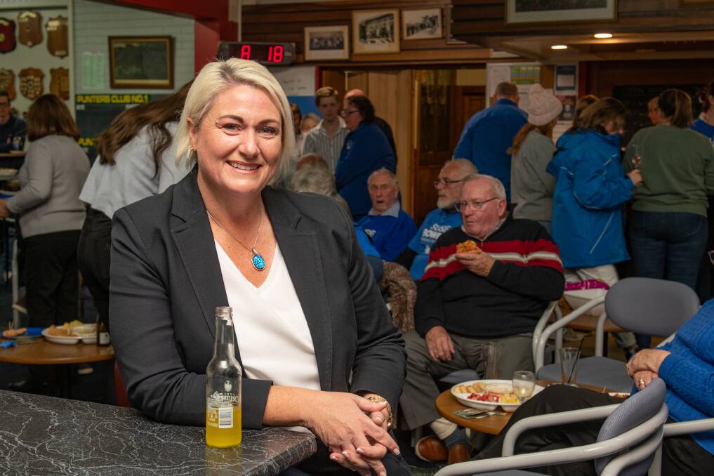 HOPEFUL: Susie Bower was still hopeful when speaking at the Longford RSL on election Night. Picture: Paul Scambler 