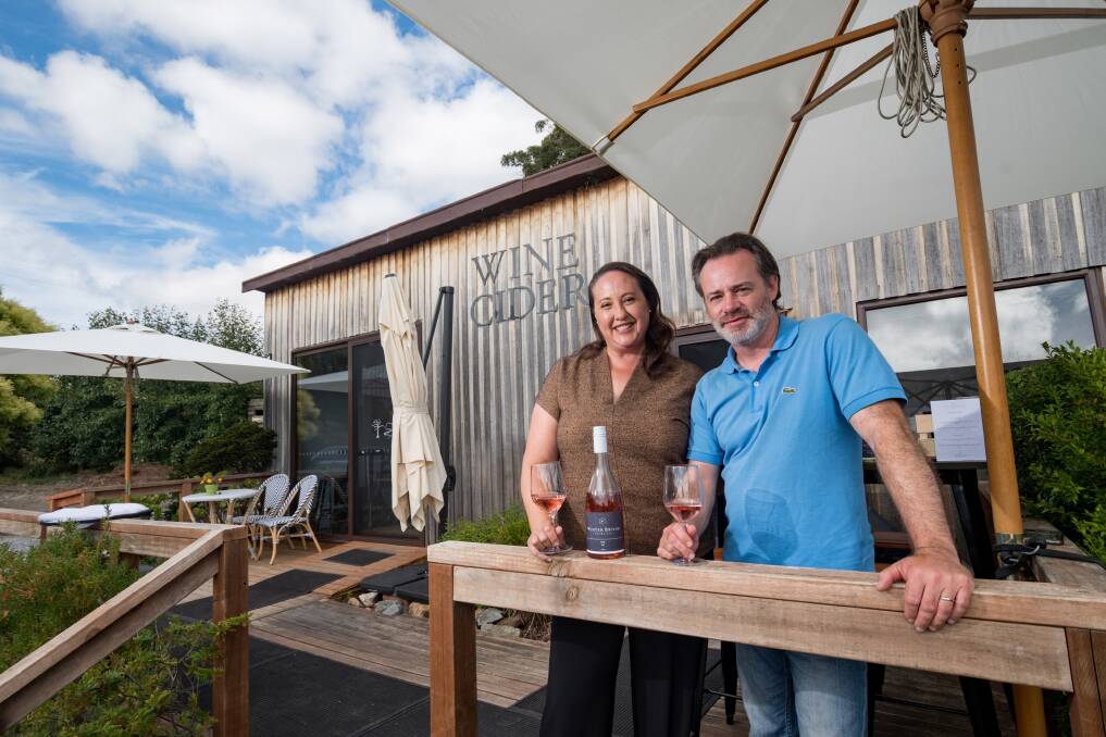 NOT WHINING: Former mainland cops, Adam and Sandy Gibson are the new owners of Winter Brook Winery in Loira. Picture: Phillip Biggs