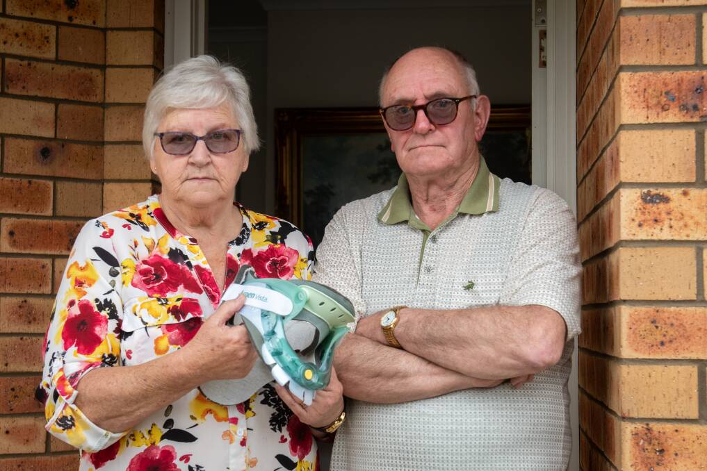 NOT IMPRESSED: Carol and Peter Merriman at their Evandale home after returning from Melbourne. Picture: Paul Scambler