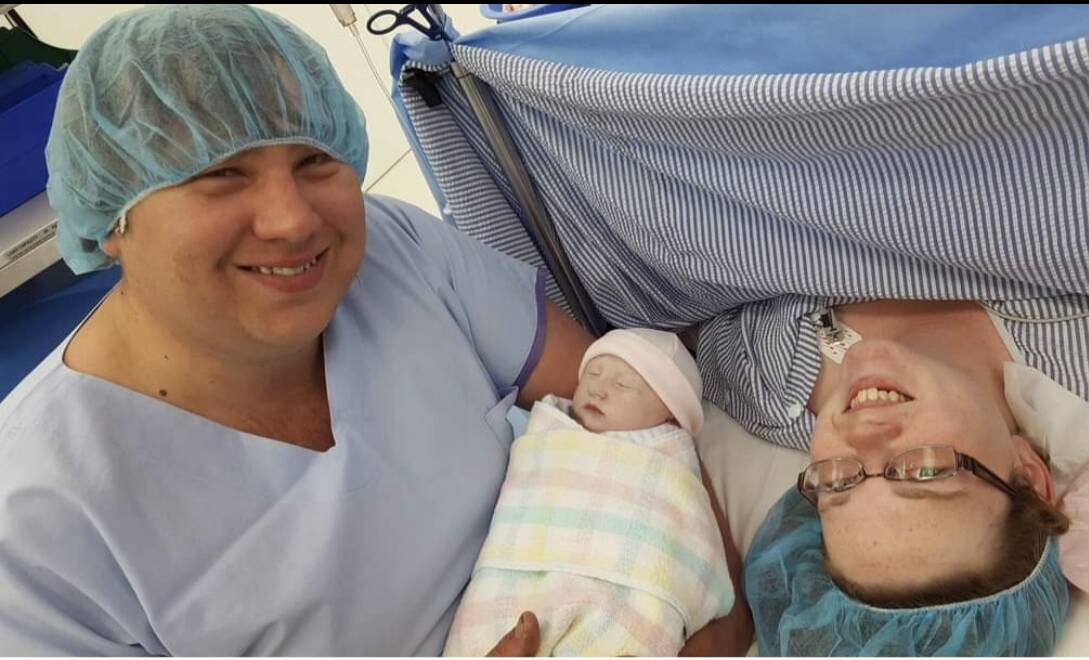 BABY: Andrew and Chloe McCreary with daughter Elsie. Picture Supplied. 