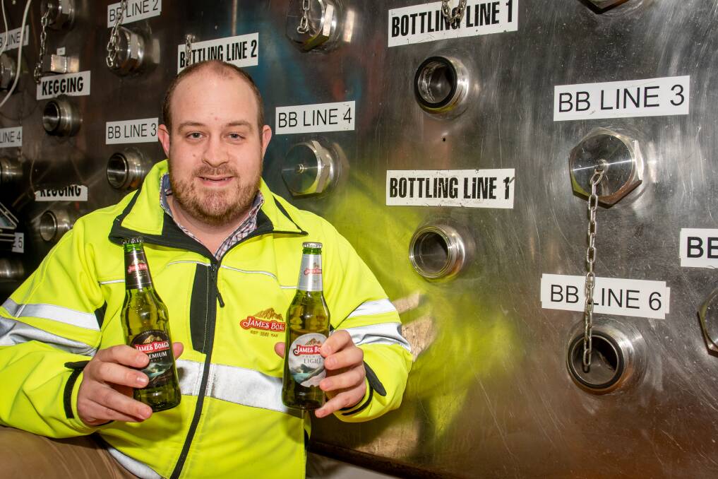 SUSTAINABLE: Boag's brewery manager Nathan Calman shows off the Brewers new sustainable. Picture: Paul Scambler