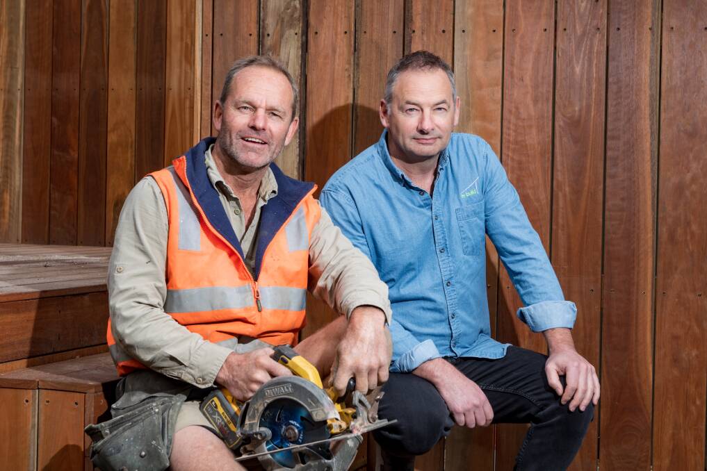 TOP DUO: Stuart and Murray Griffiths of My Build Collective won best reno at the Master Builders Tasmania Awards. Picture: Phillip Biggs
