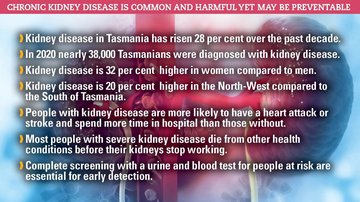 Chronic kidney disease on the rise in Northern Tasmania