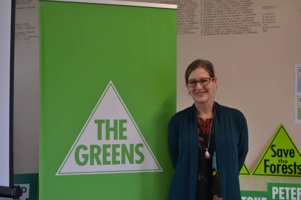 GREEN: Cassy O'Connor at the Tasmanian Greens annual general meeting on Saturday. Picture: Andrew Chounding 