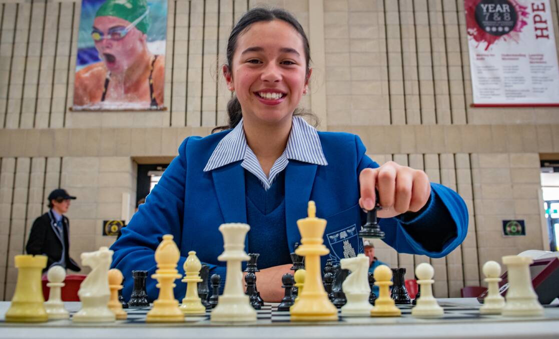 Luwanna Beeton 14 of Launceston Church Grammar at the State Interschool Chess Championships. Picture by Paul Scambler