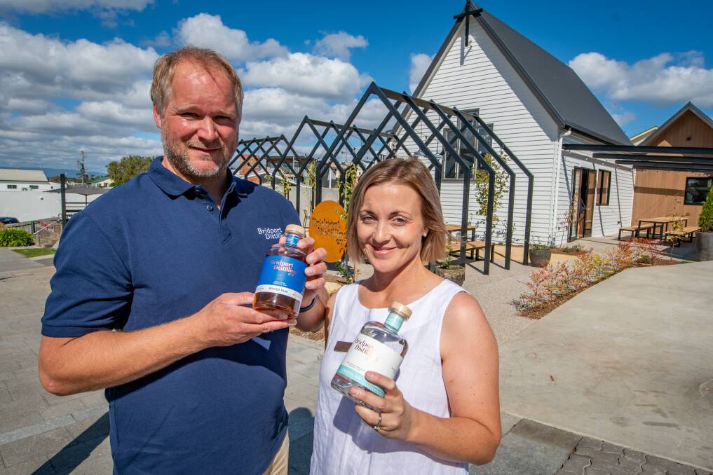HOLY SPIRIT: Jess and Chris Carins of the new Bridport Distilling Co, which is a converted church on the towns main street. Picture: Paul Scambler