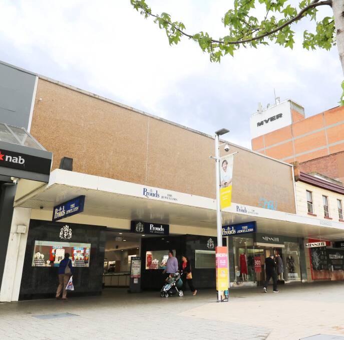 'Prouds' building in Launceston Mall is up for sale. Supplied picture 