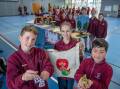 MARKET MINDS: Ethan Finlayson 12, Kennedy McQuestin, 12 and Minh Bui ,11 at Riverside Primary School's Grade 6 Makers Market. Picture: Paul Scambler