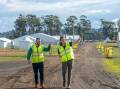 SITE INSPECTION: Agfest personnel co-ordinator Dylan Bellchambers and Agfest Chairman Caine Evans look over the site at Quercus Park. Picture: Paul Scambler