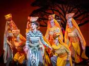 ROAR: Edie Burns as Nala with the other lionesses at the Princess Theatre: Stage Right Youth Theatres production of Disney The Lion King Jr. Picture: Paul Scambler 