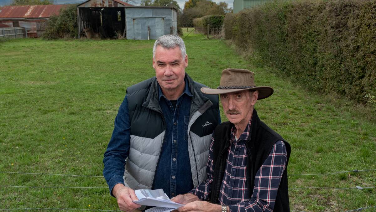 CONCERNS: Peter Munro and Neill Tubb, of Longford at Marlborouh Street, Longford. Picture: Phillip Biggs