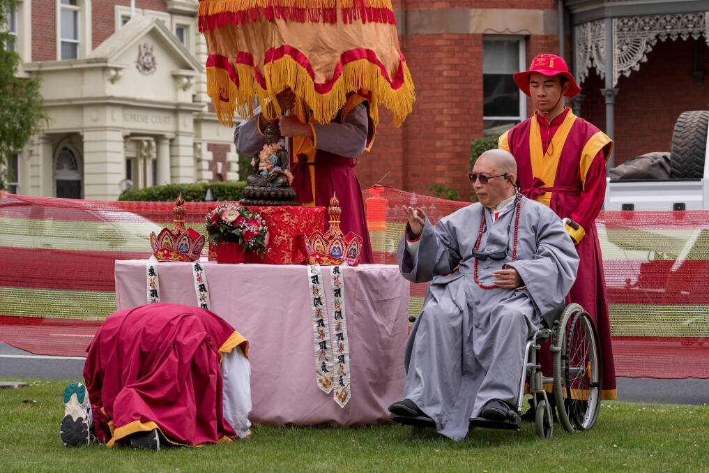 Master Xin De Wang at the Celebration of the Chinese New Year at Royal Park QVMAG. Picture by Phillip Biggs.