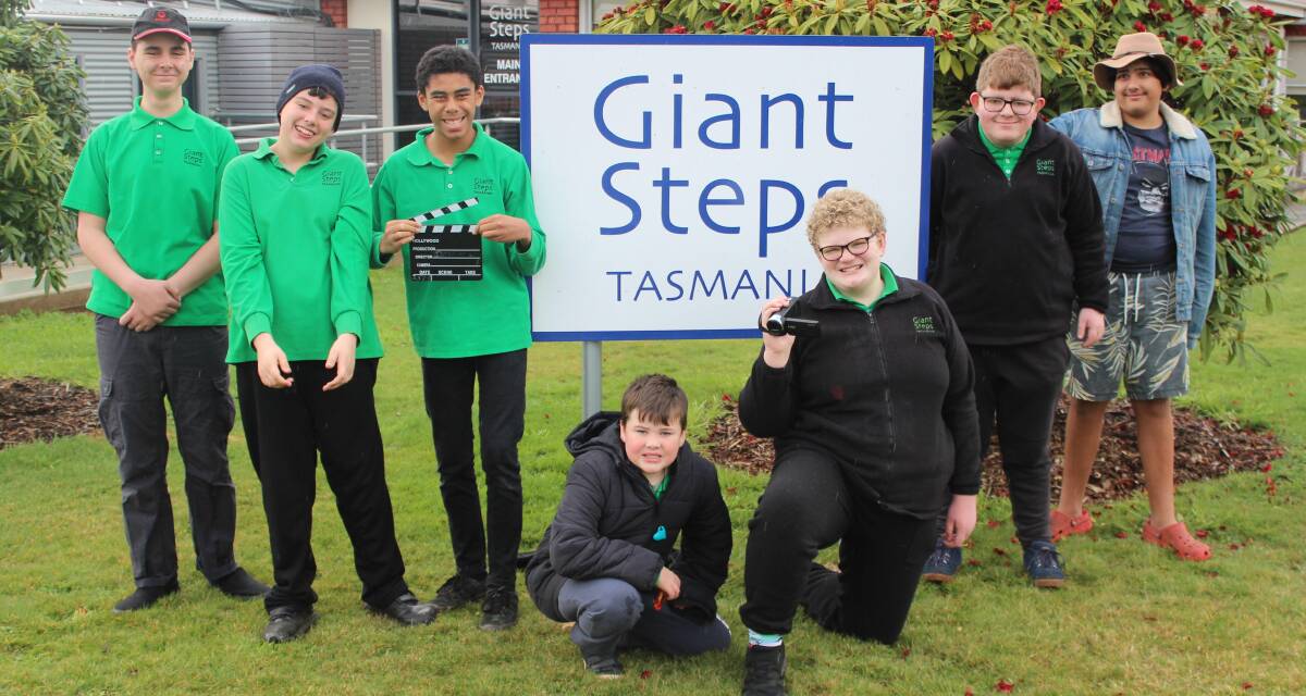 ACTION: Seven of the nine students from Giant Steps Tasamnia set to participate in the Focus on Ability film festival. Picture: Supplied