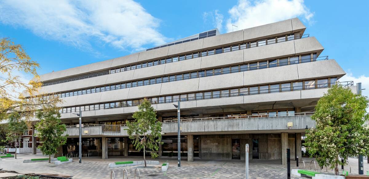 BRUTALIST: Sydney-based property firm Strada Group has put Historic Launceston CBD property Henty House up for sale for the third time in 39 years. Picture: Supplied