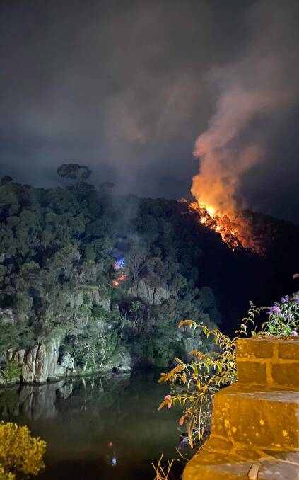 A blaze at the Cataract Gorge. Picture from Facebook