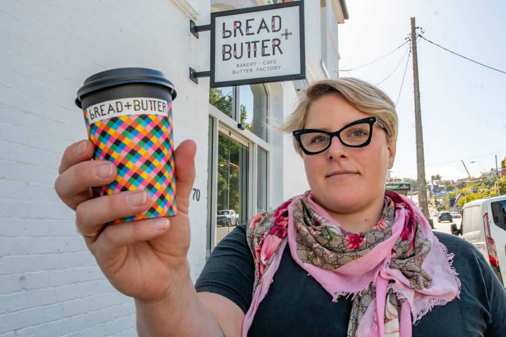 BREADY OR NOT HERE WE COME: Olivia Morrison at the new Bread + Butter cafe on Elizabeth Street. Picture: Paul Scambler