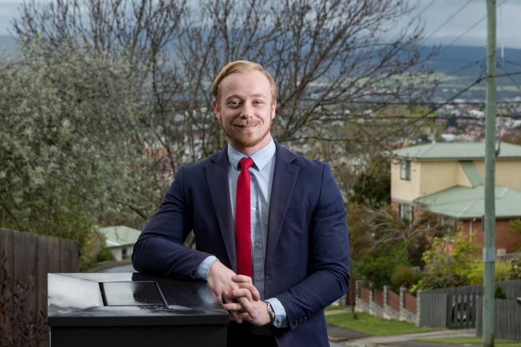 HOT PROPERTY: Business development manager Naaman Fraser outside a Trevallyn property. Picture: Phillip Biggs