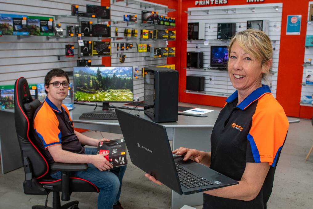 GAMING: Another Computer Store's Ben Makepeace and Leesa Austin. Picture: Paul Scambler