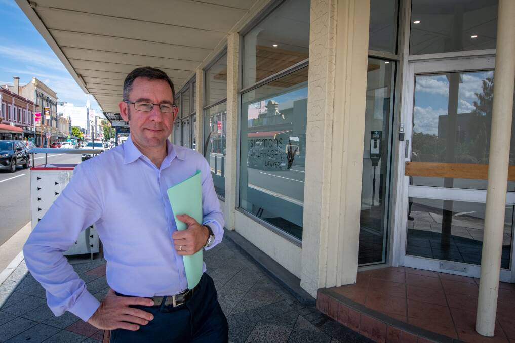 LEGAL ADVICE: Simmons Wolfhagen director Sam Pratt outside the firm's renovated Cameron Street office. Picture: Paul Scambler. 