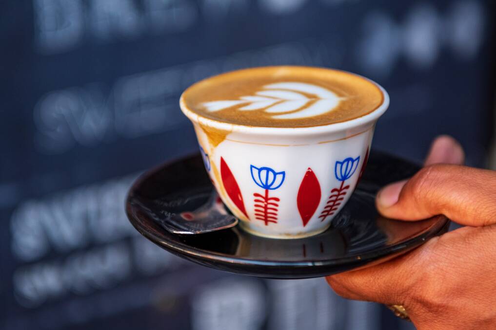 COFFEE CULTURE: Archana Brammall's Ethiopian-style coffee cup. Picture: Phillip Biggs
