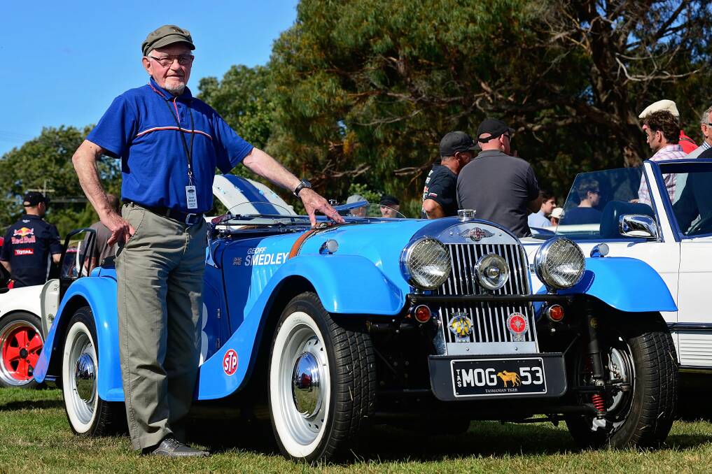 DRIVEN: Geoff Smedley with his Morgan Plus 4. Picture: File