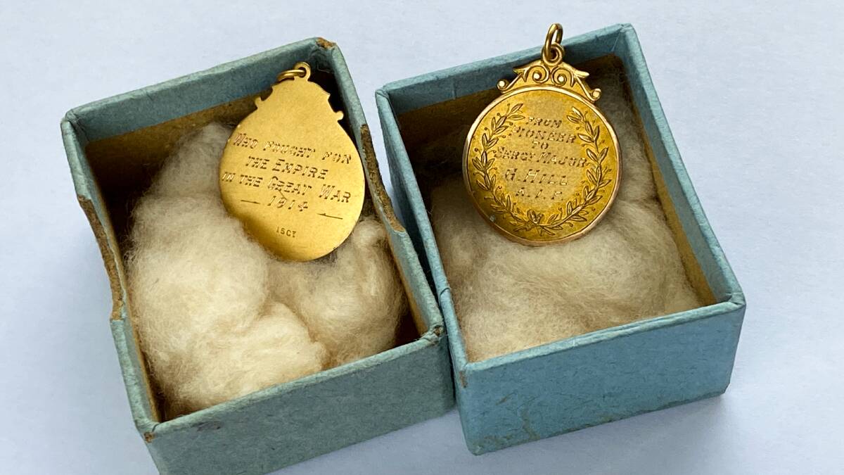 The medals Mick and Veronica Phillips found.