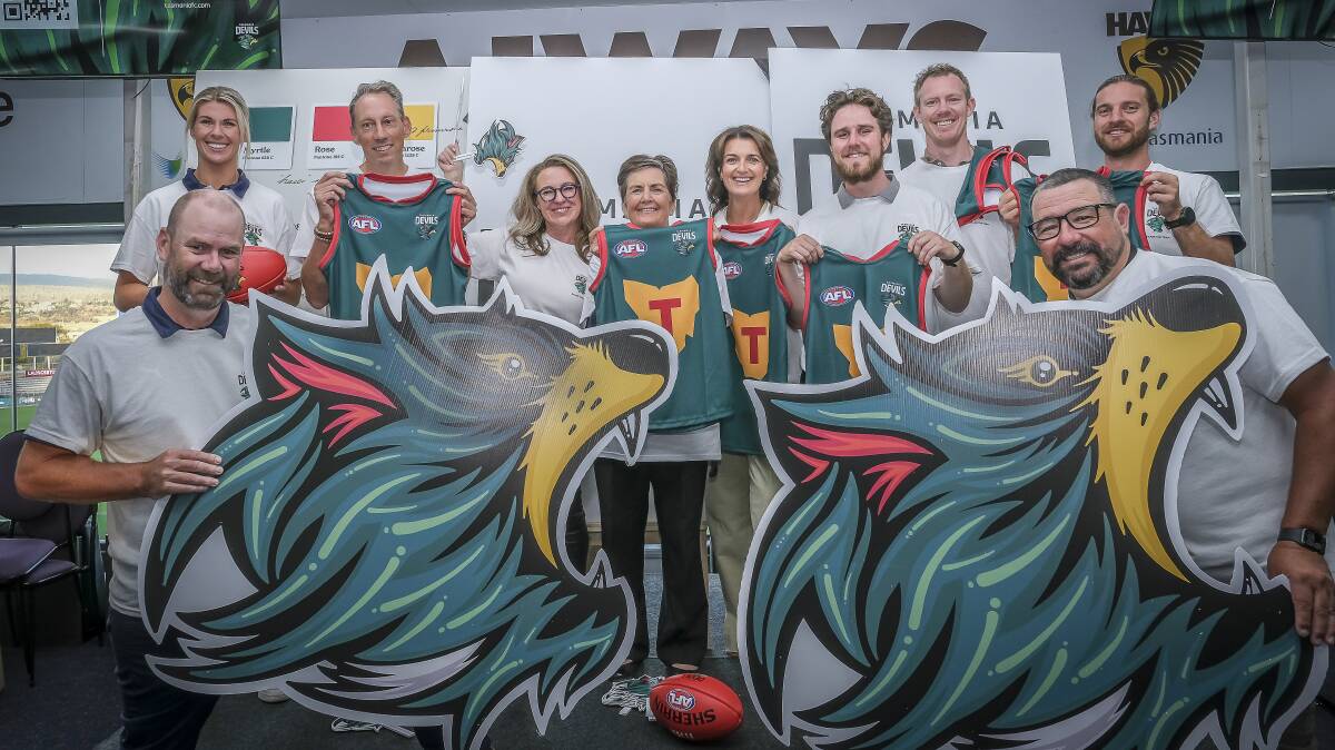 Riverside reader Rob Booth said the new Tasmania Devils jersey is a 'surefire winner' and the start of Devils Mania. Picture by Craig George