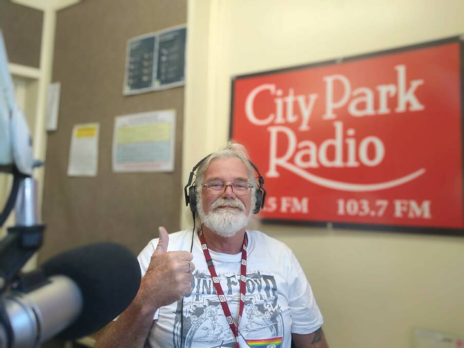 Mr Wetselaar behind the microphone at City Park Radio. Picture supplied