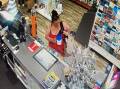Bianca Elizabeth Pyke was caught on CCTV stealing a tin belonging to The Examiner's Empty Stocking Appeal from the Nextra newsagency at Kings Meadows. Picture supplied
