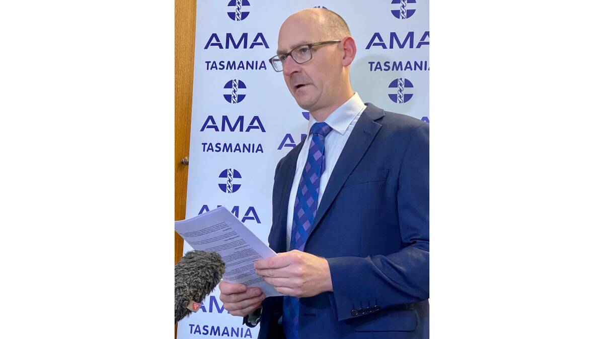 AMA Tasmania EBA Lead Negotiator, Dr Michael Lumsden-Steel. Picture: Supplied