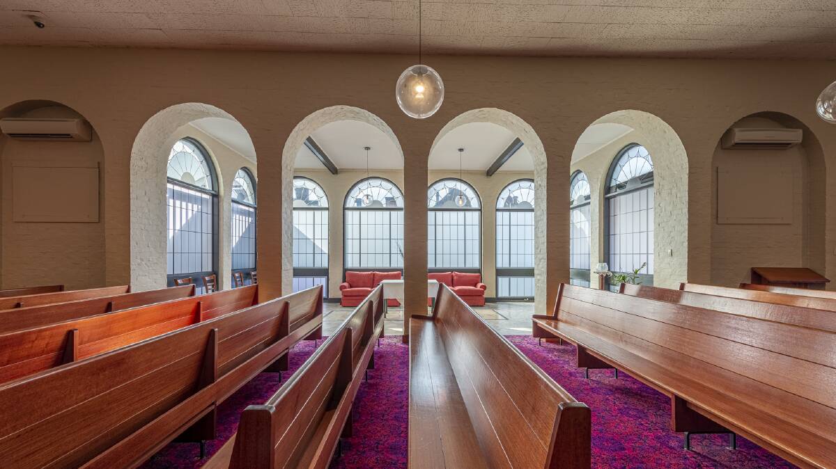 CALMING ATMOSPHERE: The air conditioned chapel at JA Dunn Funerals is of comfortable proportions and stunning design. Photo: Supplied.