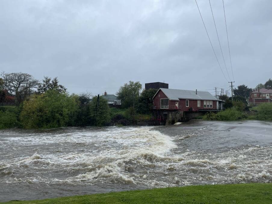 Flood waters at Deloraine. Picture by Duncan Bailey
