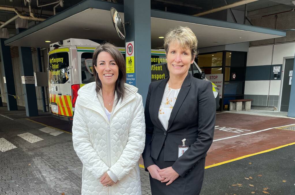 WOMEN'S HEALTH: Minister for women Jo Palmer MLC and LGH Director of operations Jen Duncan announce free access to female sanitary items. Picture: Clancy Balen