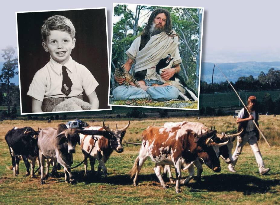 ONE MAN'S JOURNEY: Malcolm Taylor as a boy (left), at his property in Derby (right), and with his bullock team. Pictures: supplied.