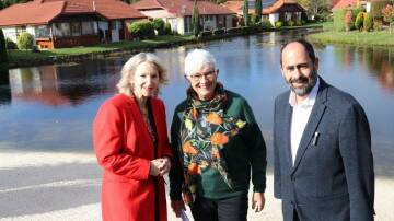 BLACKSPOT: Labor Senator for Tasmania Helen Polly, Grindelwald resident Jenny Logie, and Labor candidate for Bass Ross Hart at yesterday's funding announcement, Grindelwald. Picture: supplied.